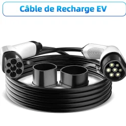 câble de recharge 3,6kW / 16A monophasé, 15m, type 2 vers type 2, pour véhicules électriques et hybrides rechargeables-Jatrhg Discount