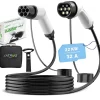 câble de recharge 22kW / 32A triphasé, 5m, type 2 vers type 2, pour véhicules électriques et hybrides rechargeables^Jatrhg