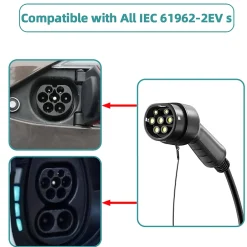 câble de recharge 22kW / 32A triphasé, 8m, type 2 vers type 2, pour véhicules électriques et hybrides rechargeables-Jatrhg Outlet