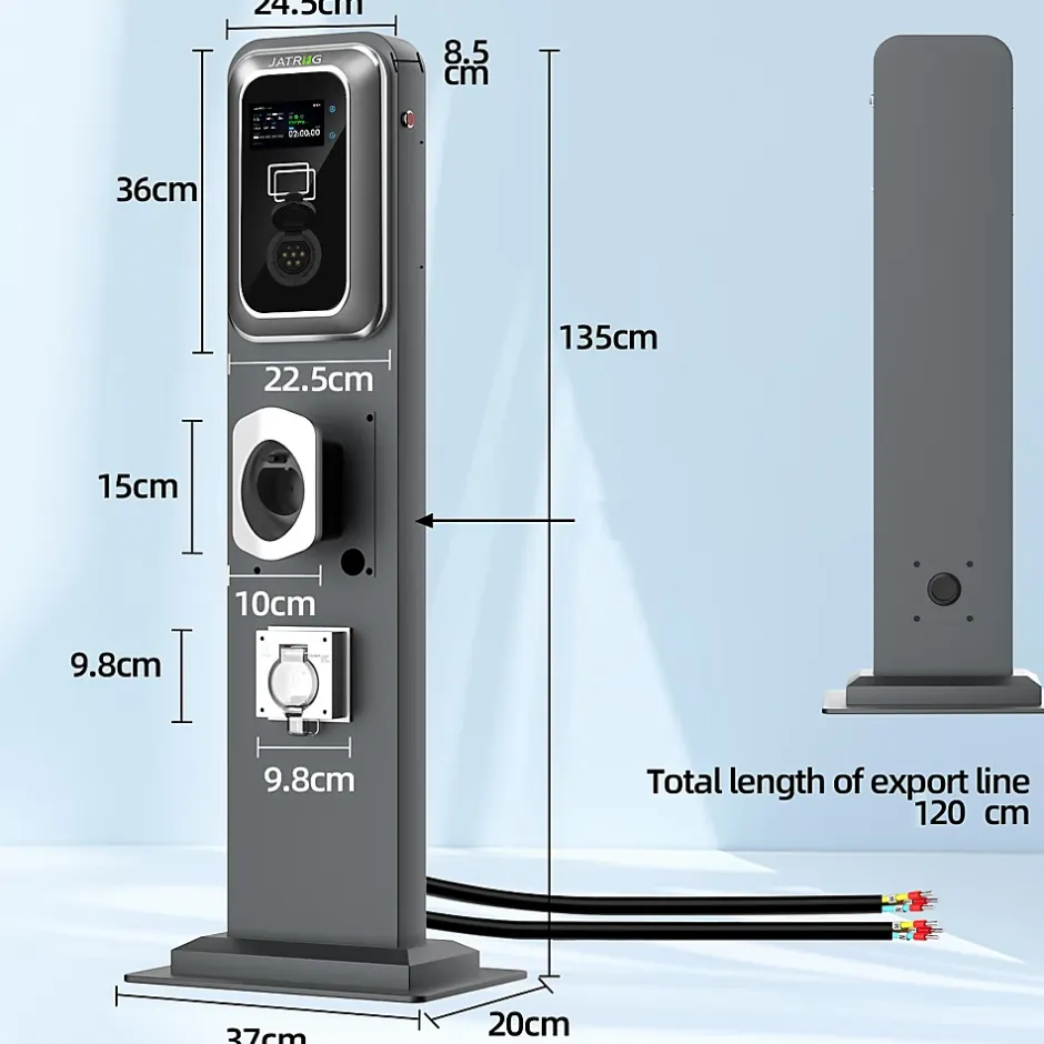 K2 kit de borne de recharge, 22kW / 32A, triphasé, avec prise de type 2 équipée de shutter pour EV, support inclus-Jatrhg Sale