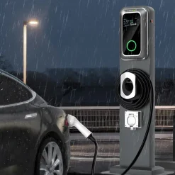 K1 kit de borne de recharge, 22 kW / 32 A, triphasé, avec câble type 2 de 8 m pour véhicules électriques, support inclus^Jatrhg Best