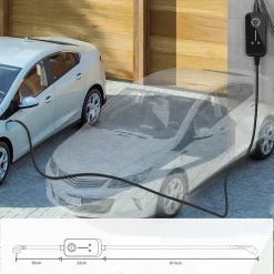 P1 chargeur portable réglable de 3,6kW à 1,5kW / 16A à 8A monophasé, 7m, type 2, pour véhicules électriques^Jatrhg Hot