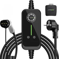 P1 chargeur portable réglable de 3,6kW à 1,5kW / 16A à 8A monophasé, 15m, type 2, pour véhicules électriques-Jatrhg