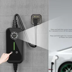 P1 chargeur portable réglable de 3,6kW à 1,5kW / 16A à 8A monophasé, 15m, type 2, pour véhicules électriques-Jatrhg
