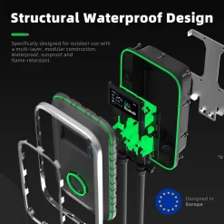 S1 borne de recharge IP66 pour véhicules électriques, 22 kW / 32 A, triphasé, avec câble type 2 de 8 m^Jatrhg Best