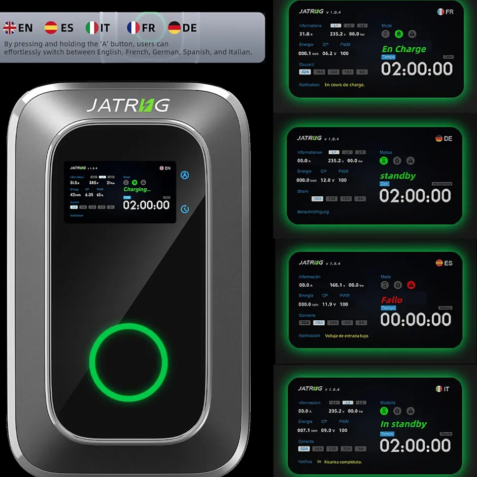 S1 borne de recharge IP66 pour véhicules électriques, 22 kW / 32 A, triphasé, avec câble type 2 de 8 m^Jatrhg Best