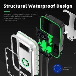 S1 borne de recharge IP66 pour véhicules électriques, 7,2 kW / 32 A, monophasé, avec câble type 2 de 6 m^Jatrhg Outlet