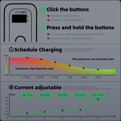 S1 borne de recharge IP66 pour véhicules électriques, 7,2 kW / 32 A, monophasé, avec câble type 2 de 6 m^Jatrhg Outlet
