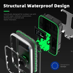 S2 borne pour véhicules électriques, IP66, avec prise de type 2 équipée de shutter, 11kW / 16A, triphasée-Jatrhg Discount