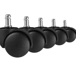 Jeu de 5 roues pour chaises de bureau 11 rouleaux de tapis 50 mm-Finebuy Discount