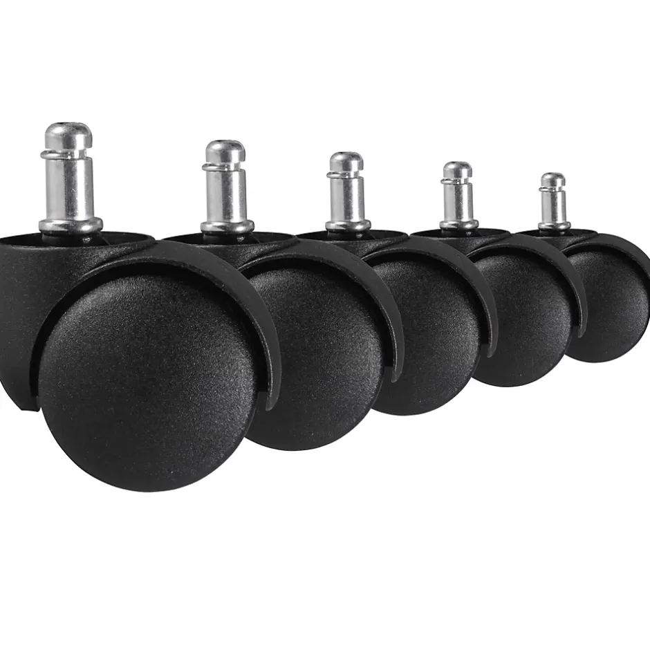 Jeu de 5 roues pour chaises de bureau 11 rouleaux de tapis 50 mm-Finebuy Discount
