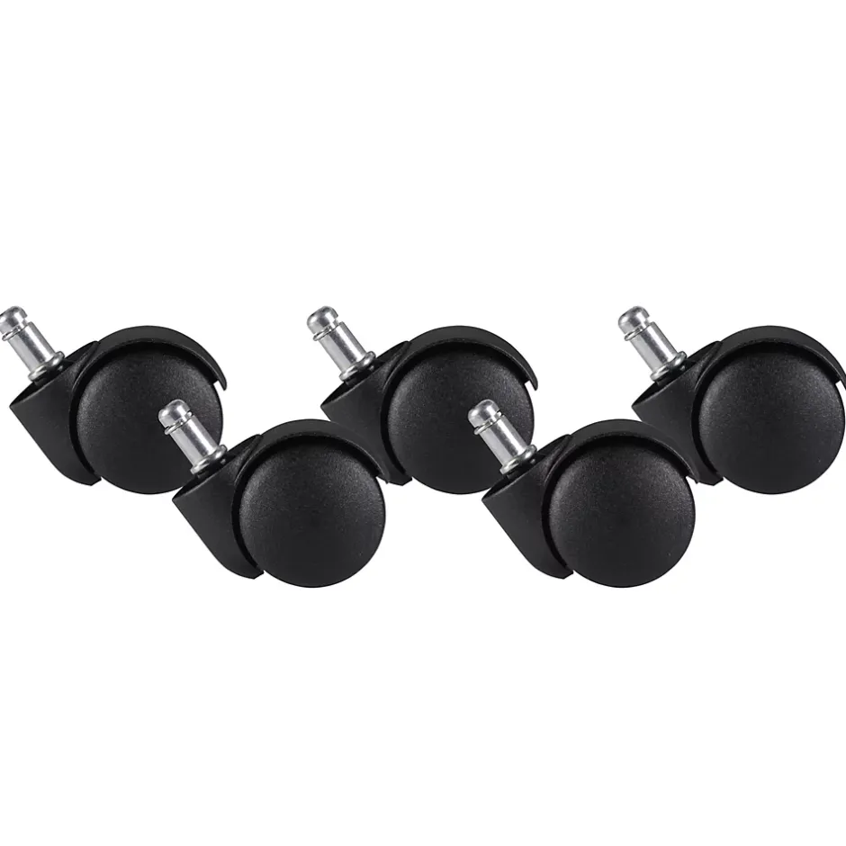 Jeu de 5 roues pour chaises de bureau 11 rouleaux de tapis 50 mm-Finebuy Discount