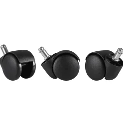 Jeu de 5 roues pour chaises de bureau 11 rouleaux de tapis 50 mm-Finebuy Discount