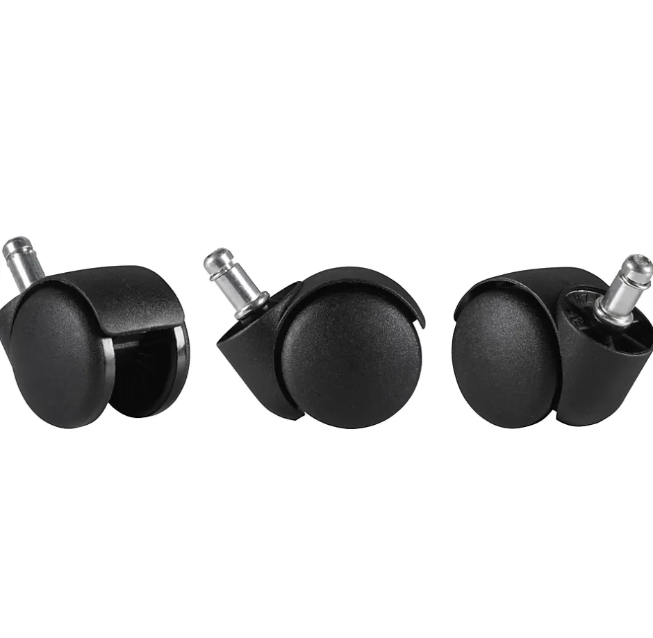 Jeu de 5 roues pour chaises de bureau 11 rouleaux de tapis 50 mm-Finebuy Discount