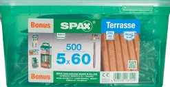 Jeu de vis pour terrasse Spax 5x60mm - 500 pièces-Spax France Best