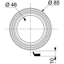 Joint de culot mécanisme de chasse d'eau résine de synthèse Ø46mm-85mm Wirquin^ Outlet