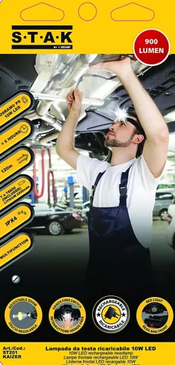 KAIZER: lampe frontale rechargeable 10W 900 lumens, avec zoom-Stak Online