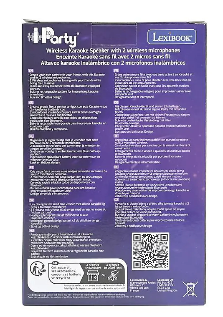 Karaoke Bluetooth Rose avec 2 micros sans fil-Lexibook Clearance