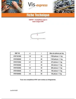 KG Crampillons Acier zingué 2.7X25 - 5 pièces-Vis Express Outlet