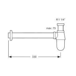 Kibath Siphon rond BOT, finition chrome poli, en laiton^ Clearance