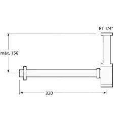 Kibath Siphon rond MIN, finition chrome poli, en laiton^