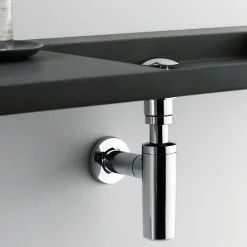 Kibath Siphon rond MIN, finition chrome poli, en laiton^