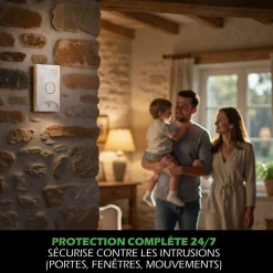 Kit Alarme autonome détection de mouvement Eclairage alerte intégré détecteur ouverture x3 et télécommande x2^Kyf Outlet
