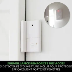 Kit Alarme autonome détection de mouvement Eclairage alerte intégré détecteur ouverture x3 et télécommande x2^Kyf Outlet