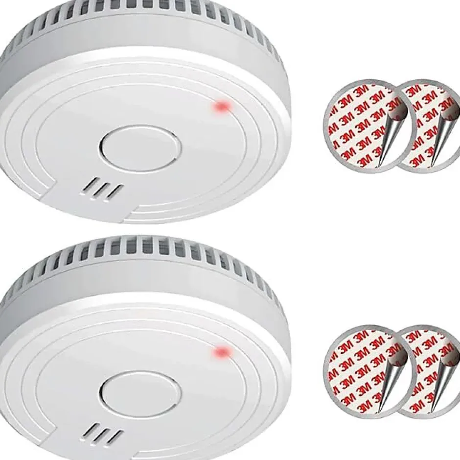 Kit alarme de fumée 2 pièces Kit de Montage magnétique Batterie de 5 Ans Conforme à la Norme européenne Blanc 2 pièces^Nature Pro Clearance