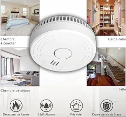 Kit alarme de fumée 2 pièces Kit de Montage magnétique Batterie de 5 Ans Conforme à la Norme européenne Blanc 2 pièces^Nature Pro Clearance