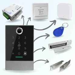 Kit de contrôle d'accès connecté - code badge et biométrie - 7 bio-LOCKY Discount