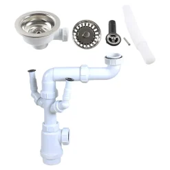 Kit de vidage A manuel évier avec panier acier inoxydable 1 bac-Not Available Discount