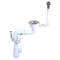 Kit de vidage A manuel évier avec panier acier inoxydable 1 bac-Not Available Discount