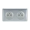Kit double prises avec terre Pré-câblées Céliane aluminium-Legrand Outlet
