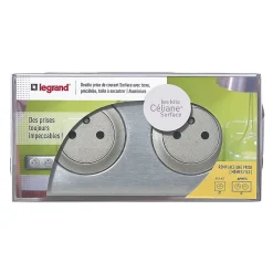 Kit double prises avec terre Pré-câblées Céliane aluminium-Legrand Outlet