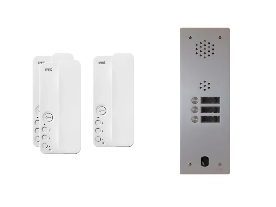 Kit interphone 1 rangée avec 3 combinés Collectif^Urmet Discount