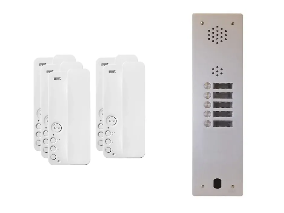 Kit interphone 1 rangée avec 5 combinés Collectif^Urmet New