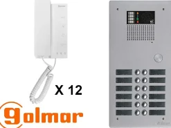 Kit interphone avec 12 combinés Collectif-Golmar New