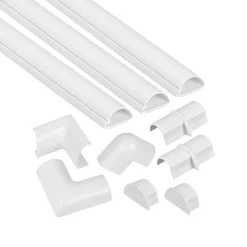 Kit moulure semi-circulaire 30 x 15 mm blanc avec accessoires, lot de 3-D-Line Best