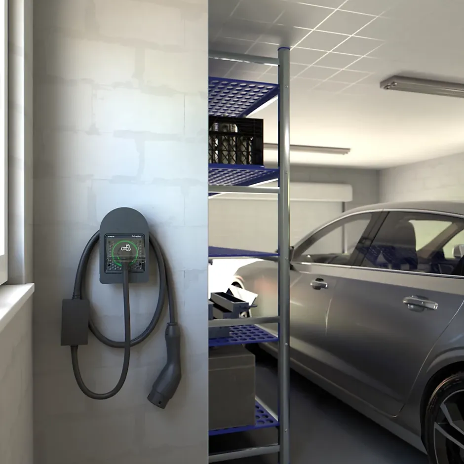 Kit Mureva EVlink - Protection + Prise courant 2P+T renforcée VE IP66 IK08 Gris-Schneider Electric New