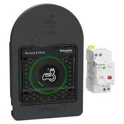 Kit Mureva EVlink - Protection + Prise courant 2P+T renforcée VE IP66 IK08 Gris-Schneider Electric New