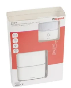 Kit Serénité carillon et sonnette sans fil 30 mélodies + MP3 alimentation par piles - blanc^Legrand New