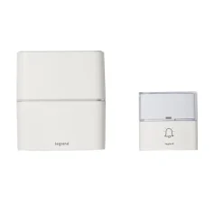 Kit Serénité carillon et sonnette sans fil 30 mélodies + MP3 alimentation par piles - blanc^Legrand New