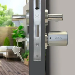 Kit Serrure Connectée Lock + cylindre 35/35 mm + clavier sans fil + 2 badges supplémentaires^Extel