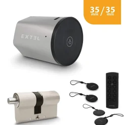 Kit Serrure Connectée Lock + cylindre 35/35 mm + clavier sans fil + 2 badges supplémentaires^Extel