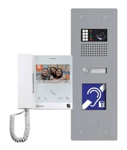 Kit vidéo encastre GTX inox 1 appel avec moniteur ART4 TH - - GTXERP/ART4TH/L-Golmar