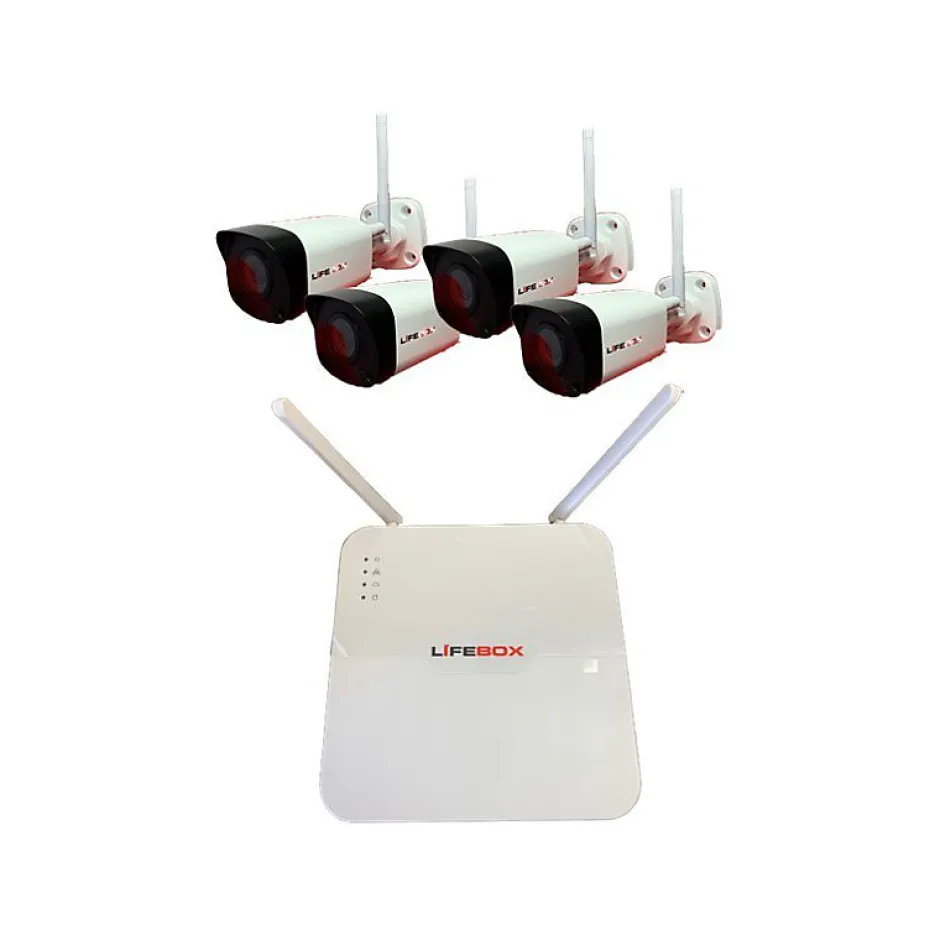 Kit vidéo surveillance wifi 4 caméras, disque dur 2t^Lifebox Discount