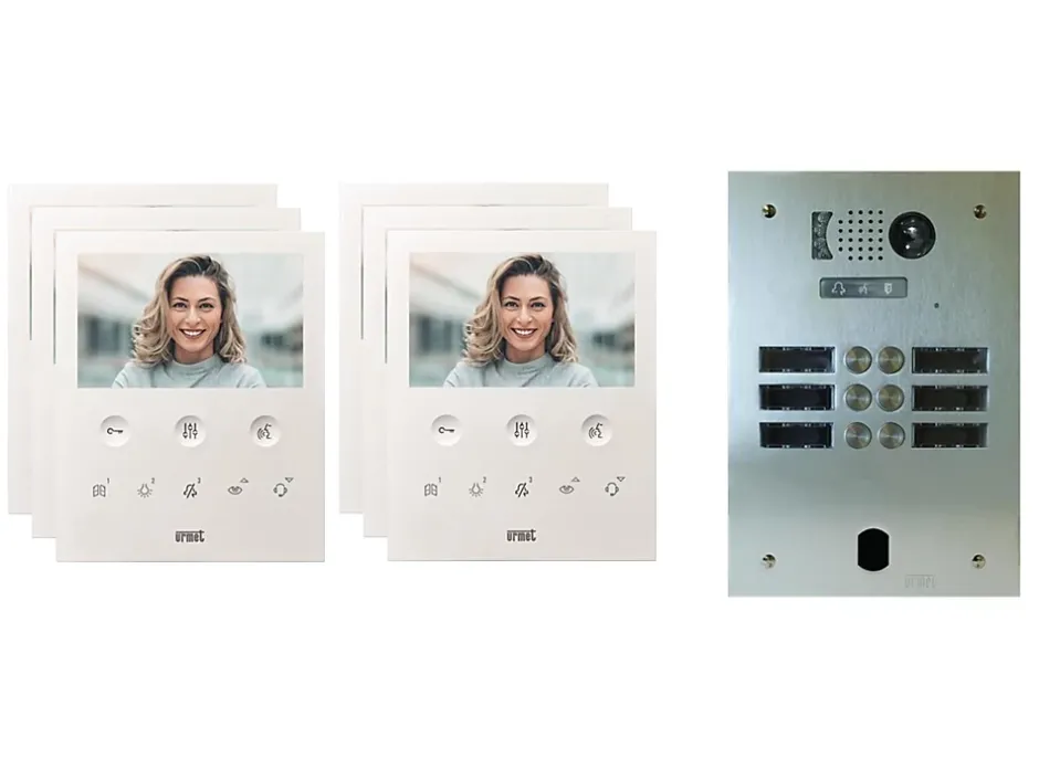 Kit visiophone 2 rangées avec 6 écrans Collectif-Urmet New