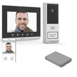 Kit Visiophone connecté et sans fil Wave 2 + 1 batterie supplémentaire --Extel Best