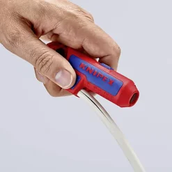 Knipex 16 95 02 SB ErgoStrip - Dénudeur de câble ergonomique pour câbles ronds, coaxiaux et de données (gauchers)-D44
